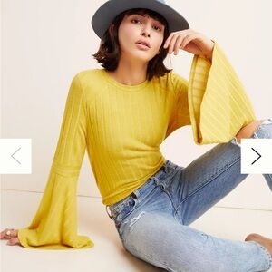 Anthropologie Lois Ribbed Pullover Sweater